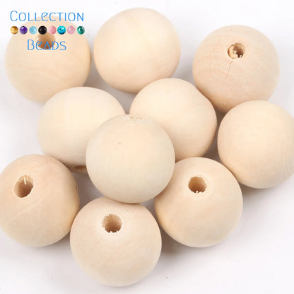 4-50mm 1-1000 Stück natürliche Holzperlen runde Abstandshalter Holzperle bleifreie Kugeln Charms DIY für Schmuckherstellung handgefertigte Accessoires