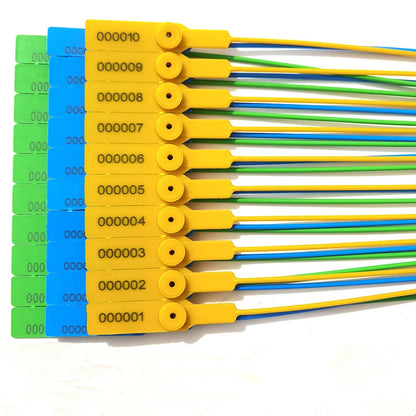 100 Stück Anti-Diebstahl-Behälter-Dichtungsschloss, Einweg-Kunststoffdichtungen, selbstsichernde Nylon-Kabelbinder, es kann individuell angepasst werden, Logo 28 cm