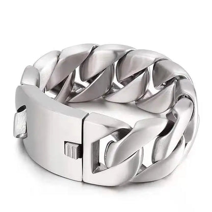 20/26/31MM 316L Edelstahl Curb Kubanisches Armband Riesige Schwere Silber Farbe Ton Schmuck Herren Frauen Biker Bike Kette Armbänder