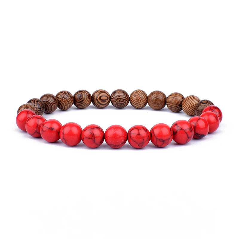 Vulkanstein-Armband für Männer, Lava-Holz, 8 mm Perlen, Armband, tibetischer Buddha, Handgelenkkette, Damen- und Herrenschmuck, Geschenk, neue Armbänder