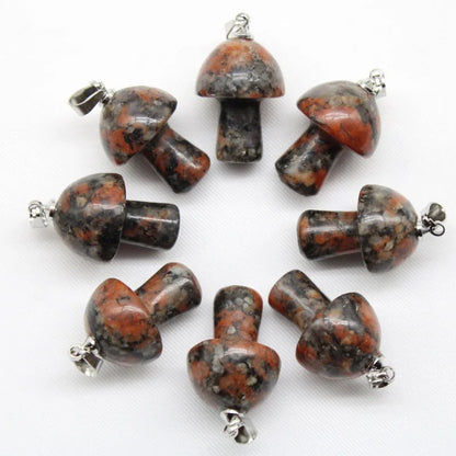 15 stücke Natürliche Stein Anhänger Quarz Kristall Amethyst Achate Aventurin Pilz Stein Anhänger für DIY Machen Zubehör