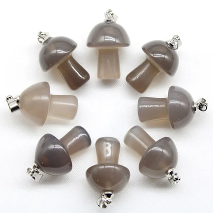 15 stücke Natürliche Stein Anhänger Quarz Kristall Amethyst Achate Aventurin Pilz Stein Anhänger für DIY Machen Zubehör
