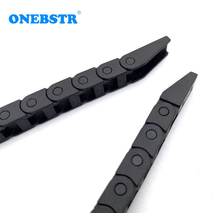 YCHEN 1 Meter 5 x 5 mm Schleppkette, Drahtträger, Kabelhalter, Miniatur-Brückentyp, nicht öffnend, mit Endanschlüssen, Nylon-Schleppleine