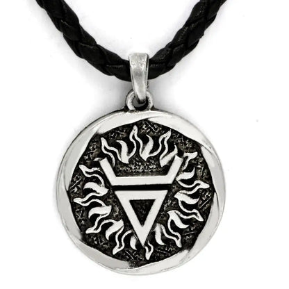 Antique Veles Symbol Weles Choker Sun of God Talisman Pendant Statement Necklace Men's Slavic Amulet Religion Viking Necklaces
