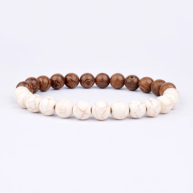 Vulkanstein-Armband für Männer, Lava-Holz, 8 mm Perlen, Armband, tibetischer Buddha, Handgelenkkette, Damen- und Herrenschmuck, Geschenk, neue Armbänder