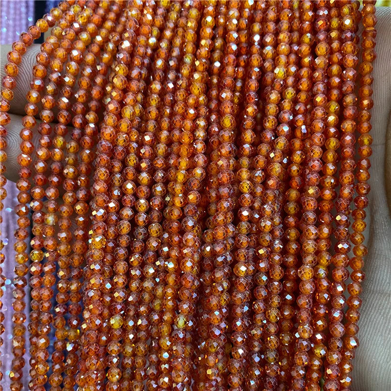 Natürliche Zirkonperlen 2, 3, 4 mm winziger Stein, lose Distanzperlen für Halskette, Armbänder, Zubehör, Schmuckherstellung, 39,9 cm Strang