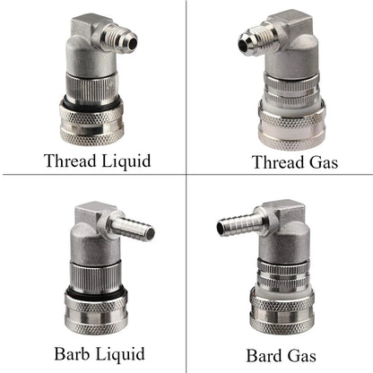 Edelstahl-Kugelverriegelung zum Trennen von selbstgebrauten Bierfass, Schnellkupplung, Corny Keg Dispenser, Gas/Flüssigkeit, 1/4 Zoll Stange und 1/4 Zoll MFL