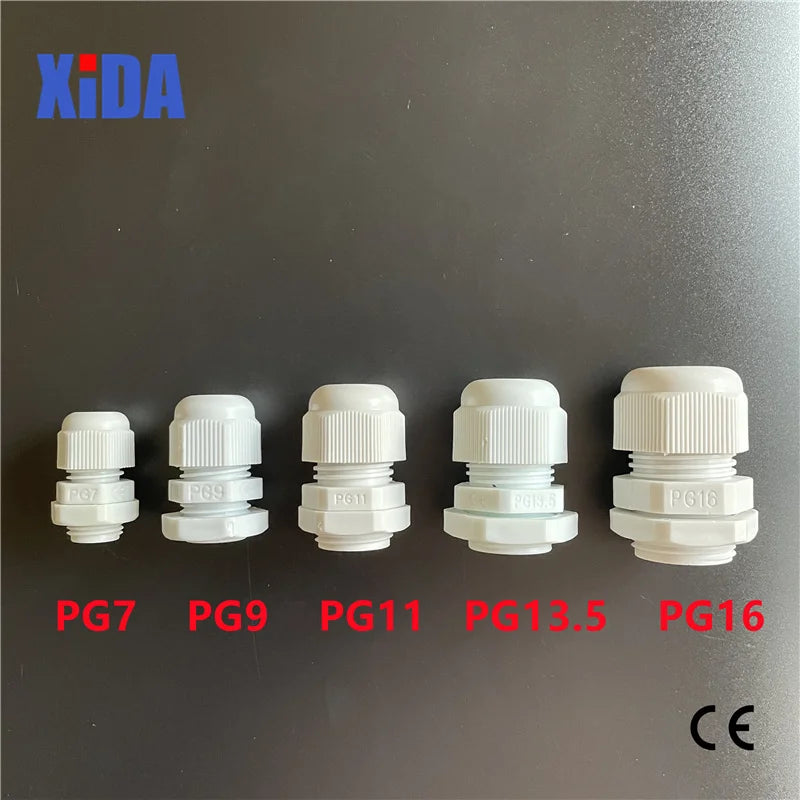 40 Stück je 8 PG7 PG9 PG11 PG13,5 PG16 Gewinde Nylon Kabelverschraubung Kit Drahtverbinder Wasserdichter Kunststoff Kabelverschraubung Reduzierstück