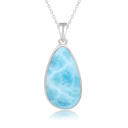 925 Sterling Silber Schmuck Geschenke Klassische Anhänger Halskette Natürliche Edel Larimar Retro Frau Oval Charme Rhodium Überzogene Gold