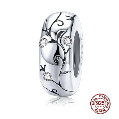 WOSTU 925 Sterling Silber Tier Cat Charm Anhänger Herz Familie Marienkäfer Bee Perlen Fit Original Armband DIY Schmuck Für Frauen
