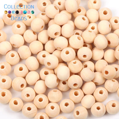 4-50mm 1-1000 Stück natürliche Holzperlen runde Abstandshalter Holzperle bleifreie Kugeln Charms DIY für Schmuckherstellung handgefertigte Accessoires