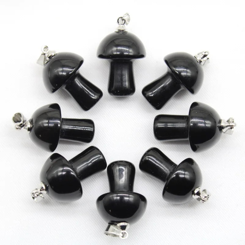 15 stücke Natürliche Stein Anhänger Quarz Kristall Amethyst Achate Aventurin Pilz Stein Anhänger für DIY Machen Zubehör
