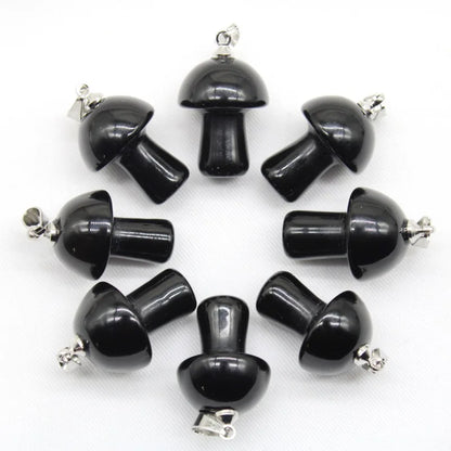 15 stücke Natürliche Stein Anhänger Quarz Kristall Amethyst Achate Aventurin Pilz Stein Anhänger für DIY Machen Zubehör