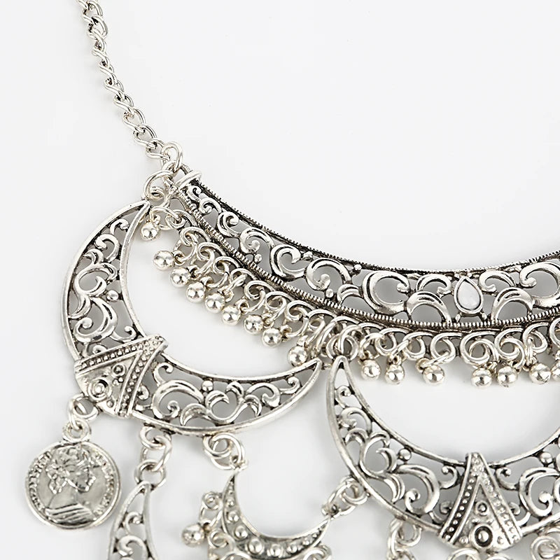 Collares Boho Maxi Choker Collier Femme Halskette Geometrische Kette Münze Vintage Colar Aussage Böhmische Halskette Frauen Schmuck