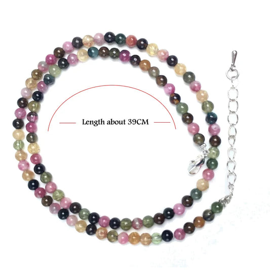 Natürliche 4mm Fluorit Amethyst Sonnenstein Apatit Quarz Perlen Halskette mehrere Farben Geschenke für Mädchen Mode Armband Halsband