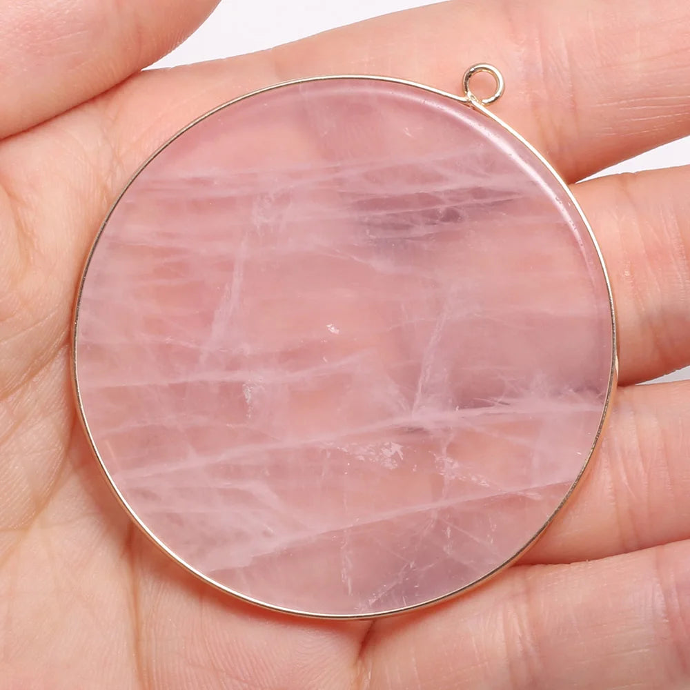 Natürliche Stein Achate Anhänger Disc Form Quarz Kristall Charms Anhänger Für DIY Schmuck Machen Halskette Zubehör Größe 50x55mm