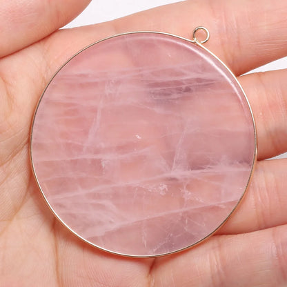 Natürliche Stein Achate Anhänger Disc Form Quarz Kristall Charms Anhänger Für DIY Schmuck Machen Halskette Zubehör Größe 50x55mm