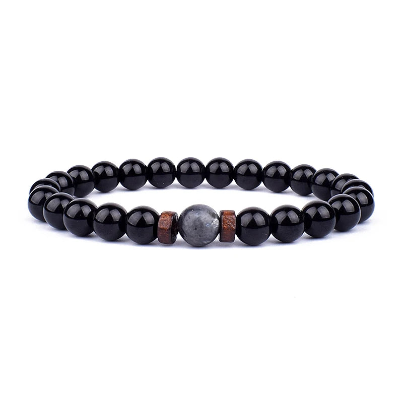Vulkanstein-Armband für Männer, Lava-Holz, 8 mm Perlen, Armband, tibetischer Buddha, Handgelenkkette, Damen- und Herrenschmuck, Geschenk, neue Armbänder