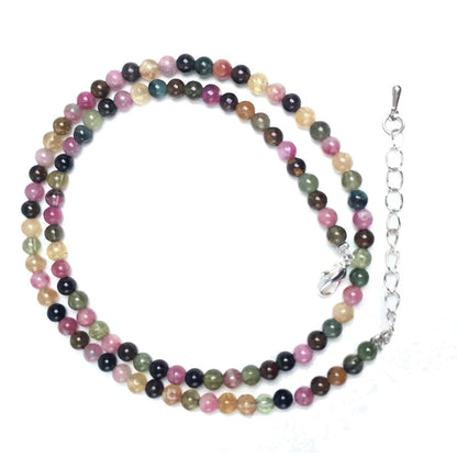 Natürliche 4mm Fluorit Amethyst Sonnenstein Apatit Quarz Perlen Halskette mehrere Farben Geschenke für Mädchen Mode Armband Halsband
