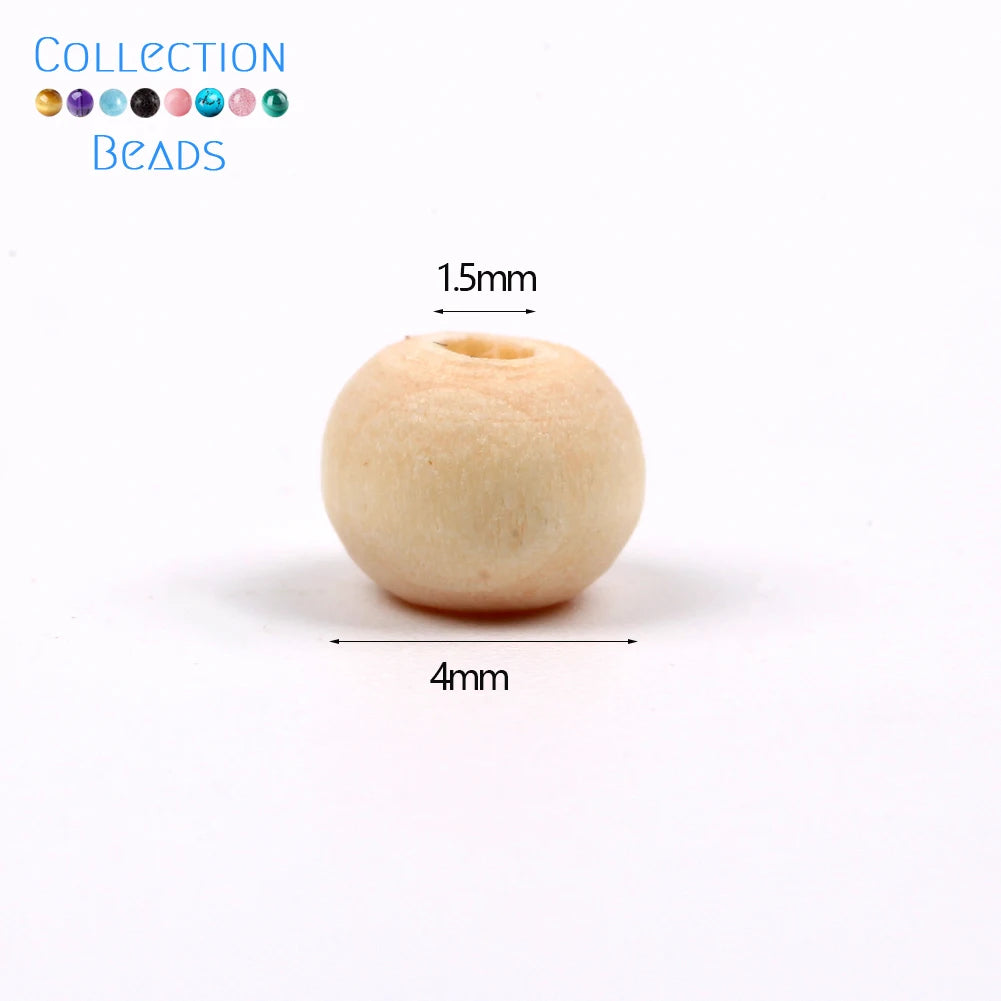 4-50mm 1-1000 Stück natürliche Holzperlen runde Abstandshalter Holzperle bleifreie Kugeln Charms DIY für Schmuckherstellung handgefertigte Accessoires