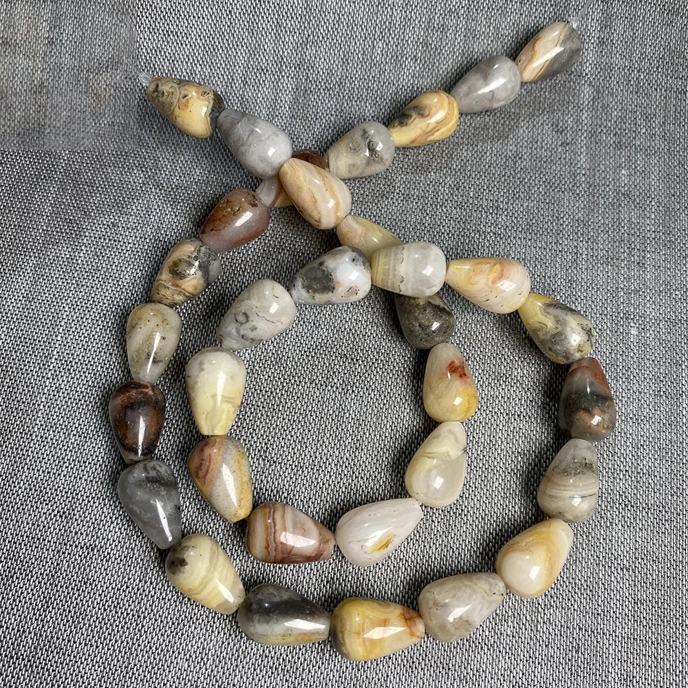 33 teile/los Natürliche Achate Perlen Runde Wasser Tropfen Form Lose Perlen für Die DIY Halskette Armbänder Länge 40cm Größe 8x12mm