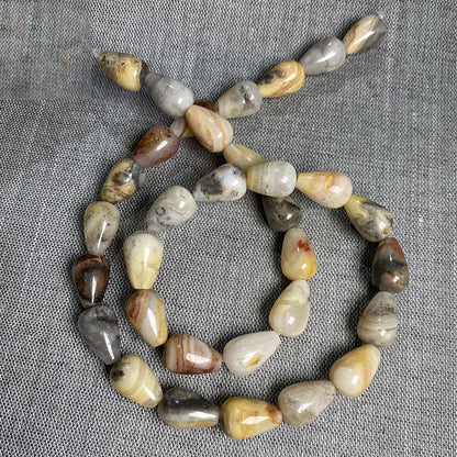 33 teile/los Natürliche Achate Perlen Runde Wasser Tropfen Form Lose Perlen für Die DIY Halskette Armbänder Länge 40cm Größe 8x12mm