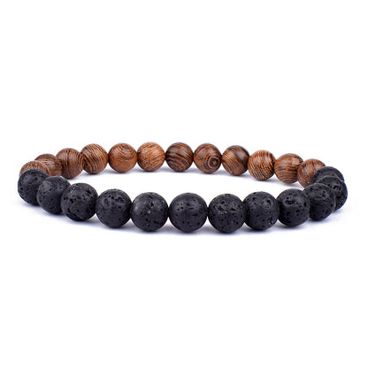 Vulkanstein-Armband für Männer, Lava-Holz, 8 mm Perlen, Armband, tibetischer Buddha, Handgelenkkette, Damen- und Herrenschmuck, Geschenk, neue Armbänder