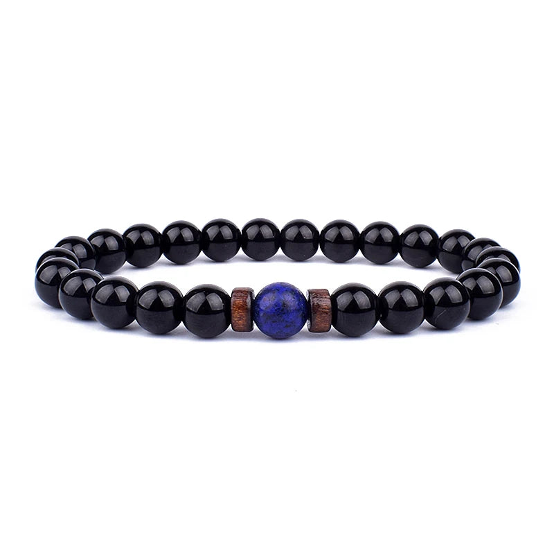 Vulkanstein-Armband für Männer, Lava-Holz, 8 mm Perlen, Armband, tibetischer Buddha, Handgelenkkette, Damen- und Herrenschmuck, Geschenk, neue Armbänder