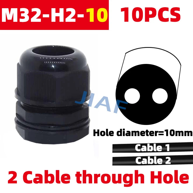 10PCS Mehr Löcher Wasserdichte Kunststoff Kabelverschraubung M20 * 1,5 Mit Abschlepplöcher M25 * 1,5 Nylonverschraubung M32 * 1,5 Schwarz Grau Dichtungsverbindung M16