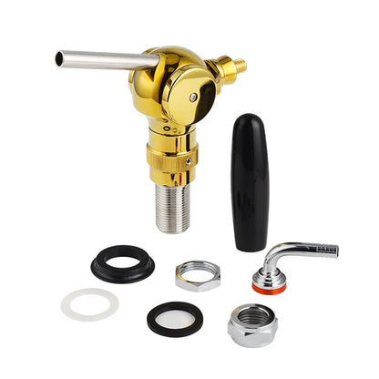 Goldener belgischer Bierhahn, G5/8-Gewindeschaft und Fass Flowing Control Ball Home Brewing Silver Draft Beer Tap Bier Soda Kit