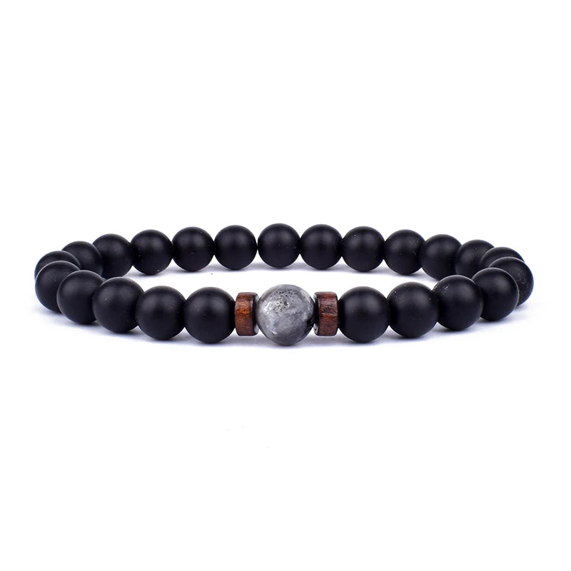 Vulkanstein-Armband für Männer, Lava-Holz, 8 mm Perlen, Armband, tibetischer Buddha, Handgelenkkette, Damen- und Herrenschmuck, Geschenk, neue Armbänder
