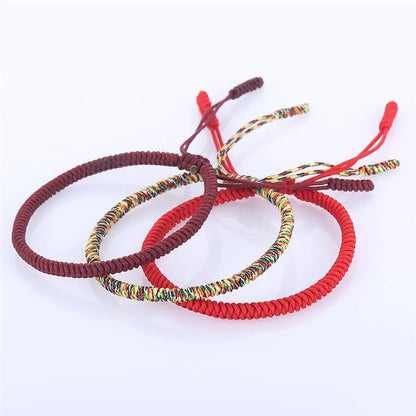Multicolored Thread Bracelet, Tibetan Buddhism, Love, Lucky Charm, Tibetan Bracelets and Bangles for Women and Men, Handmade Knotted Rope