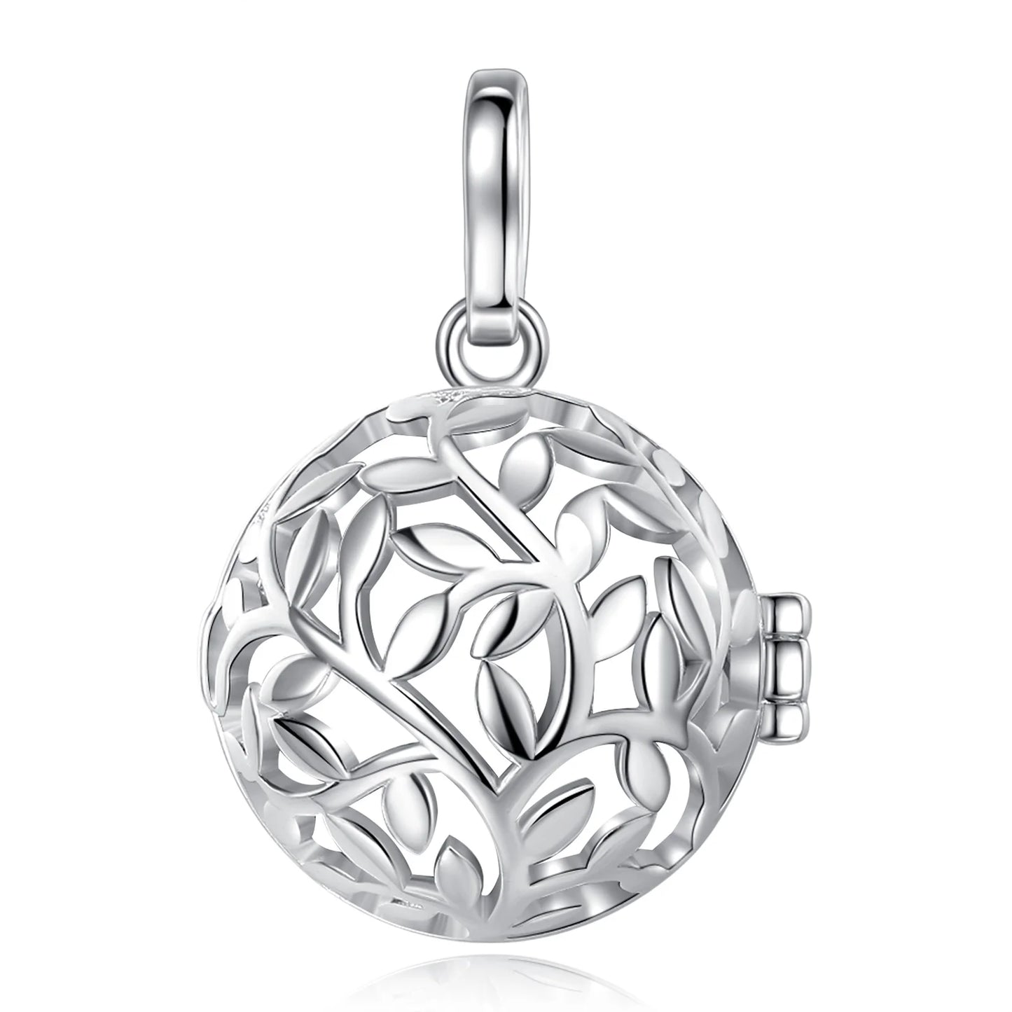 EUDORA Urne Feuerbestattung Anhänger 18mm Olive Leaf Cage Medaillon Asche Halter Andenken Kapsel Halskette Hohl Ball DIY Schmuck k332n14