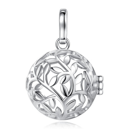 EUDORA Urne Feuerbestattung Anhänger 18mm Olive Leaf Cage Medaillon Asche Halter Andenken Kapsel Halskette Hohl Ball DIY Schmuck k332n14