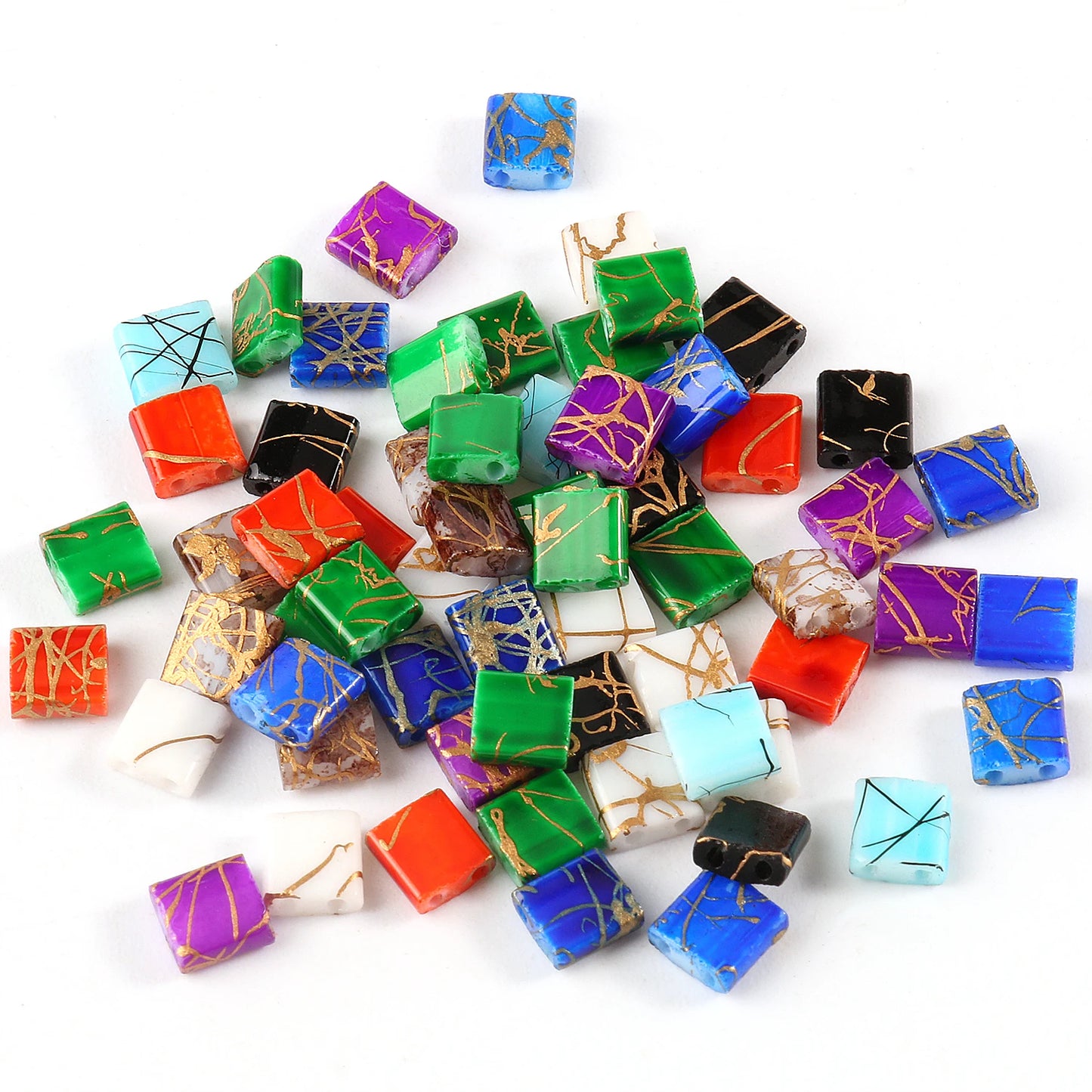 Zwei Löcher Perlen Taidian Seedbeads für Schmuck Machen DIY Armbänder Zubehör Sommer Strand Schmuck 5x5x2mm 50 teile/los