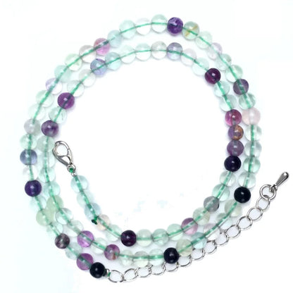 Natürliche 4mm Fluorit Amethyst Sonnenstein Apatit Quarz Perlen Halskette mehrere Farben Geschenke für Mädchen Mode Armband Halsband
