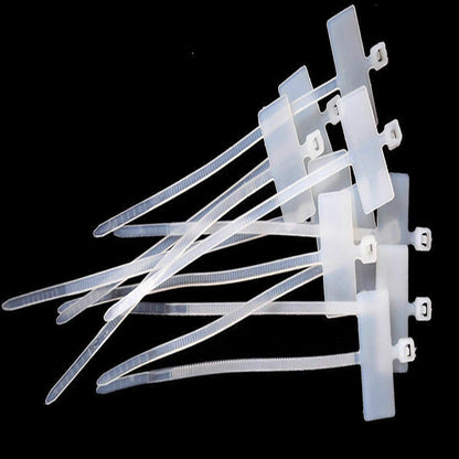 100 Stück Kabelbinder zum Schreiben von Draht, Stromkabel, Etiketten, Markierungsetiketten, Nylon, selbstsichernde Krawatte, Netzwerkkabel, Markierungskabel, Drahtband, Reißverschluss