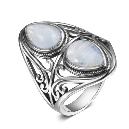 Charms 6x9MM Natürliche Charoite Perlen Ringe frauen S925 Silber Schmuck Vintage Ring Jahrestag Party Geschenke für Frauen