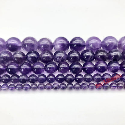 Naturstein Bergkristall AAAA Qualität Lila Amethysten Kristalle Runde Lose Perlen 4 6 8 10 12 MM Diy Perlen für Schmuckherstellung