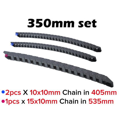 Mellow Hohe Qualität Nylon 250-350mm VORON 2,4 Kabel Ketten Set schwarz Openning Typ Draht Ketten Für 3D drucker