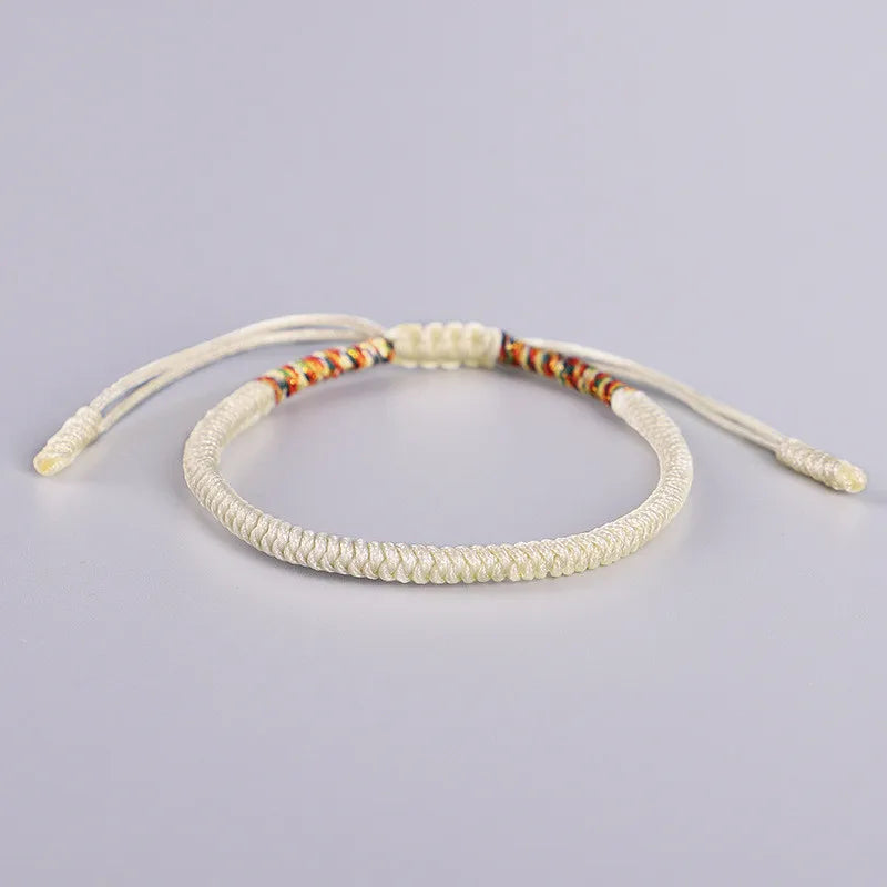 Multicolored Thread Bracelet, Tibetan Buddhism, Love, Lucky Charm, Tibetan Bracelets and Bangles for Women and Men, Handmade Knotted Rope