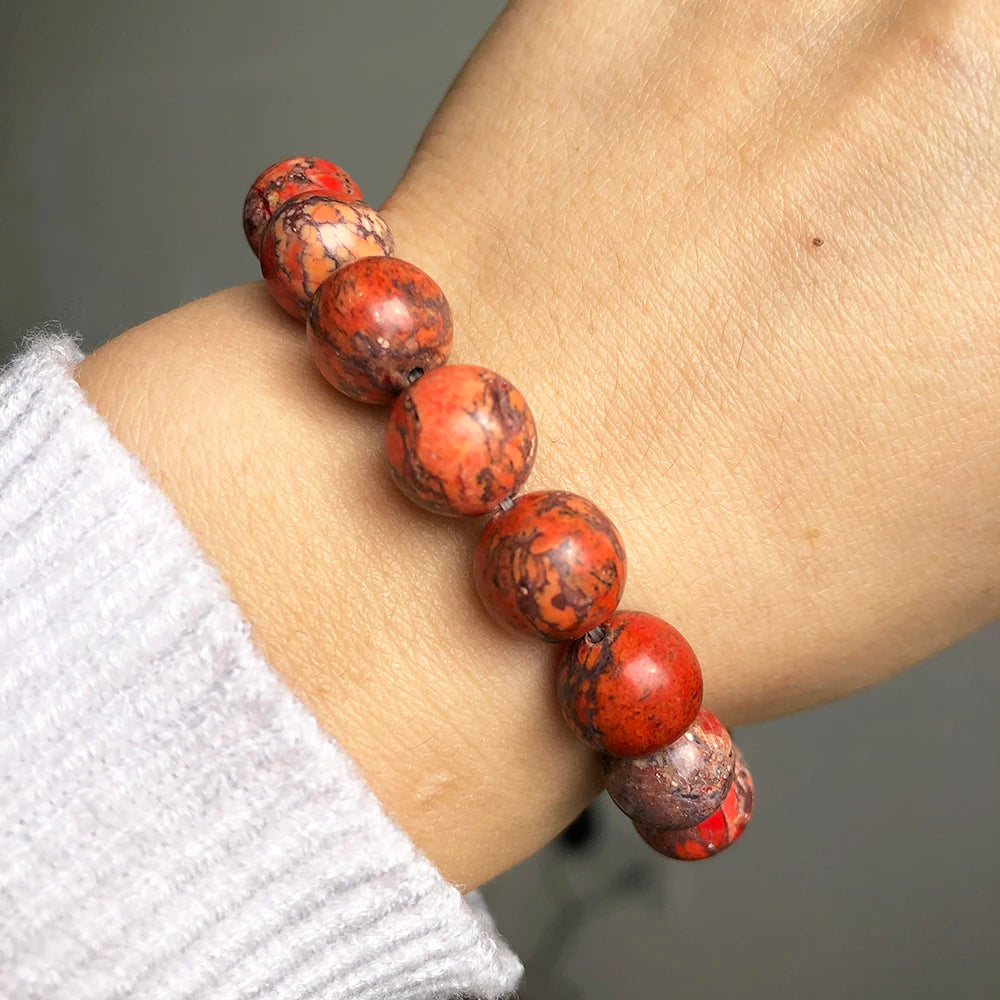 6 8 10mm Naturstein Rotes Meer Sediment Jaspis Perlen Für Schmuck DIY Machen Runde Lose Spacer Perlen Armband zubehör 15''