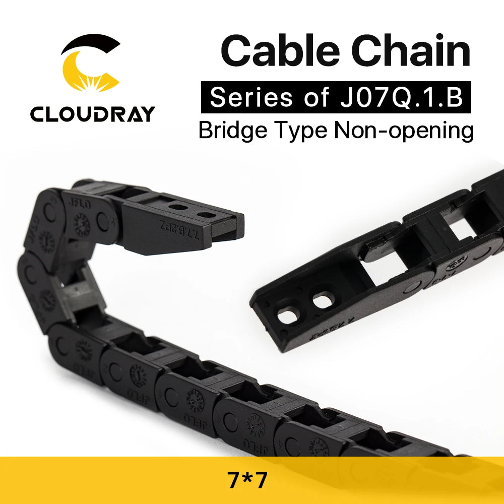 Cloudray Kabel Ketten 7*7mm Brücke Typ Nicht-Öffnung 1 Meter Kunststoff-schleppleine Übertragung Drag Kette für maschine