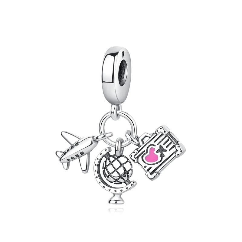 Original 100% 925 Sterling Silber Charm Bead Reise Taxi Motorrad Riesenrad Charms Fit Pandora Armbänder Frauen Diy Schmuck