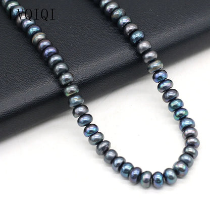 LVQIQI Natürliche Süßwasser Perle Oblate Schwarz Perlen Lose Perlen Für Schmuck Machen DIY Charm Armband Halskette Ohrring Zubehör