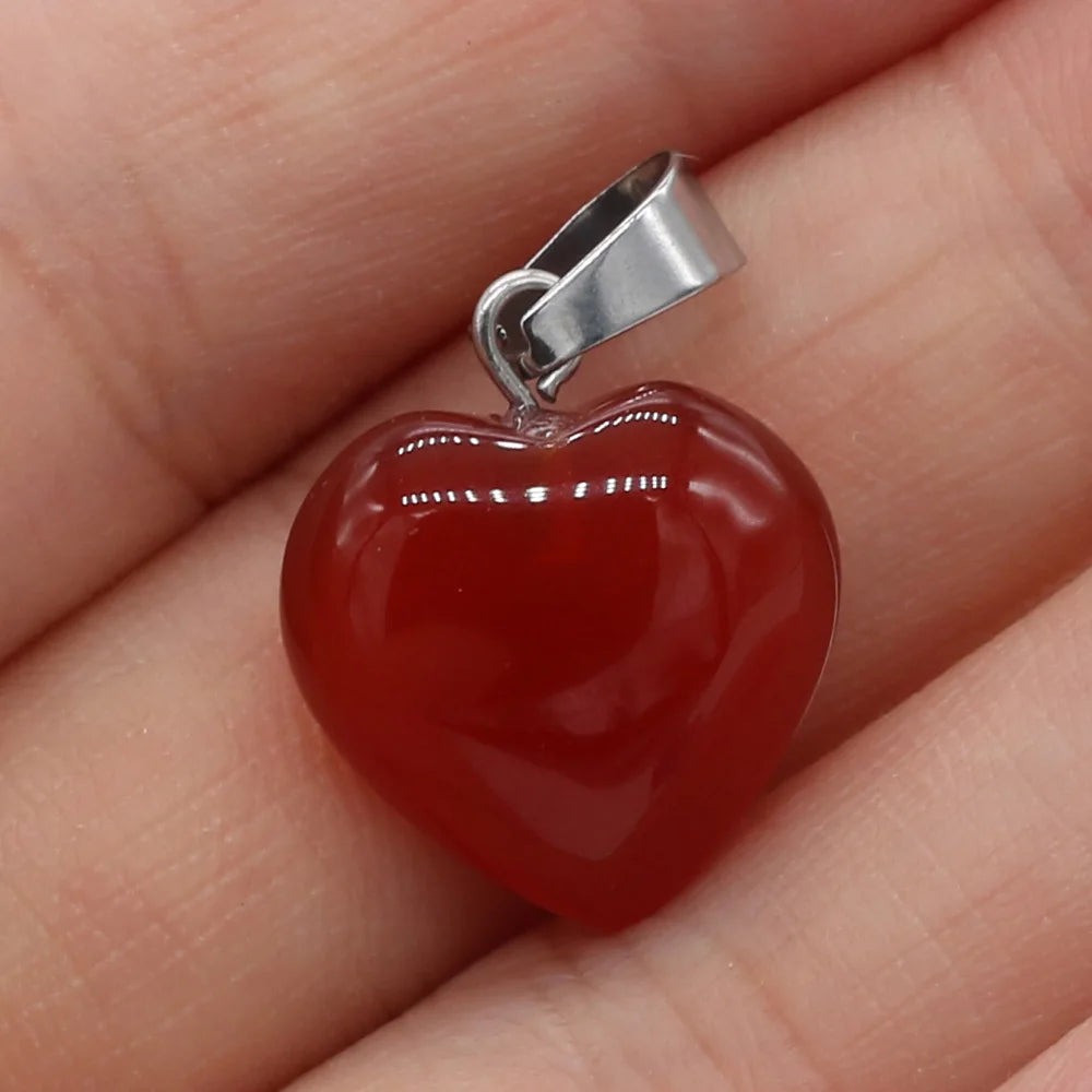 Heißer Verkauf Mode Natürliche Herz-förmigen Halb-wertvolle Rose Quarz Stein Anhänger Charme für Schmuck Machen DIY Halskette 16x16mm 1PC
