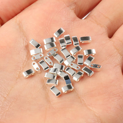 Natürliche Stein Zwei Loch Hämatit Stein Mineral Lose Spacer Perlen Für Schmuck Handgemachte Diy Armband Halskette Ohrringe Tila
