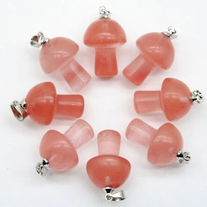 15 stücke Natürliche Stein Anhänger Quarz Kristall Amethyst Achate Aventurin Pilz Stein Anhänger für DIY Machen Zubehör