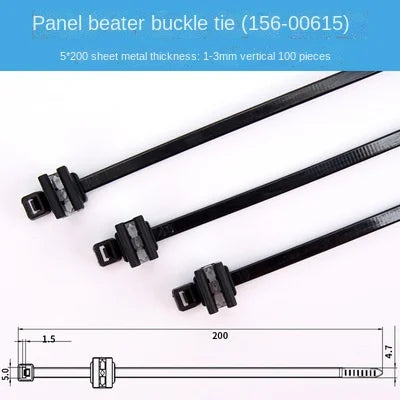 Auto große LKW-Träger Blechs chnalle abnehmbare Nylon Kabelbinder Kabelbinder mit Blech befestigungs sitz Dicke 3mm