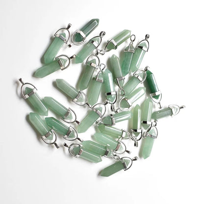 Großhandel 24 teile/los Mode qualität verschiedene naturstein amethyst säule charms chakra Anhänger & halsketten für die herstellung kostenlos